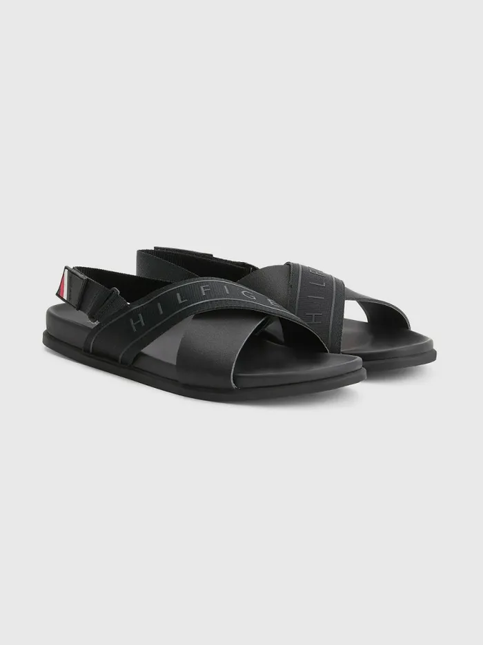 Tommy Hilfiger Webbing Strap Sandals Black Mens Sandals Sliders and Flip Flops Cheap On Sale Tommy Hilfiger Webbing Strap Sandals Black Mens Sandals Sliders and Flip Flops Cheap On Sale