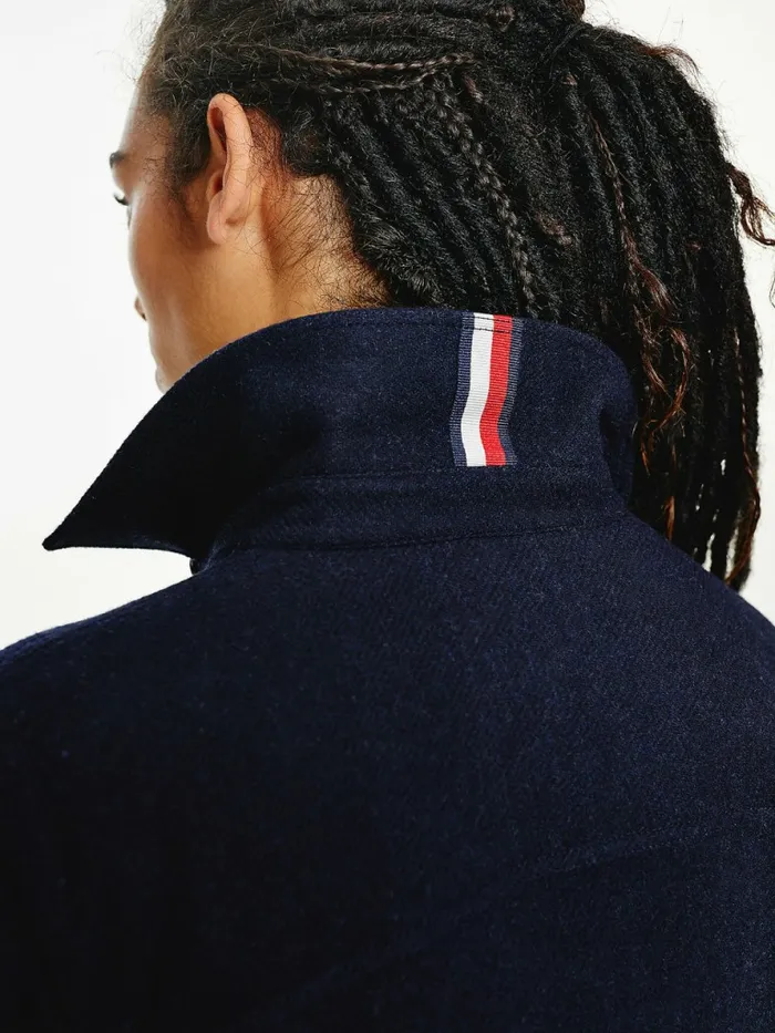 Tommy Hilfiger Wool Blend Shacket Desert Sky Womens Coats and Jackets Sale