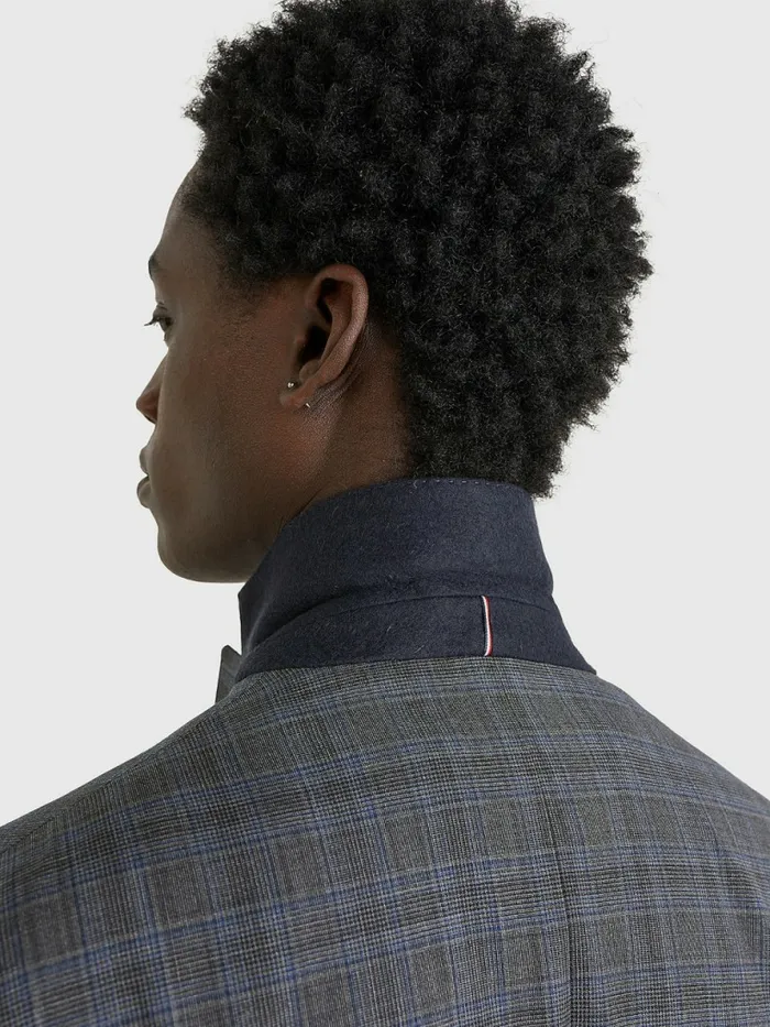 Tommy Hilfiger Wool Check Constructed Blazer Grey Mens Blazers