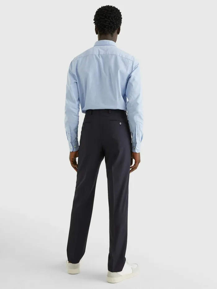 Tommy Hilfiger Wool Slim Fit Trousers Blue Mens Trousers
