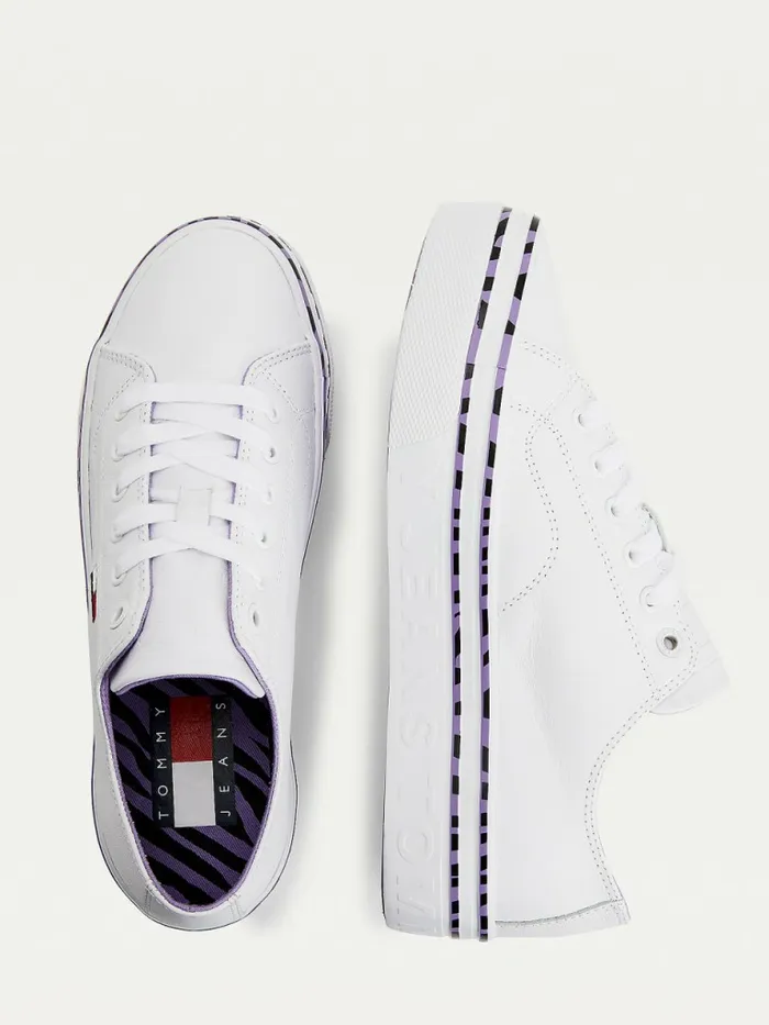 Tommy Hilfiger Zebra Print Platform Trainers White Womens Trainers For Sale