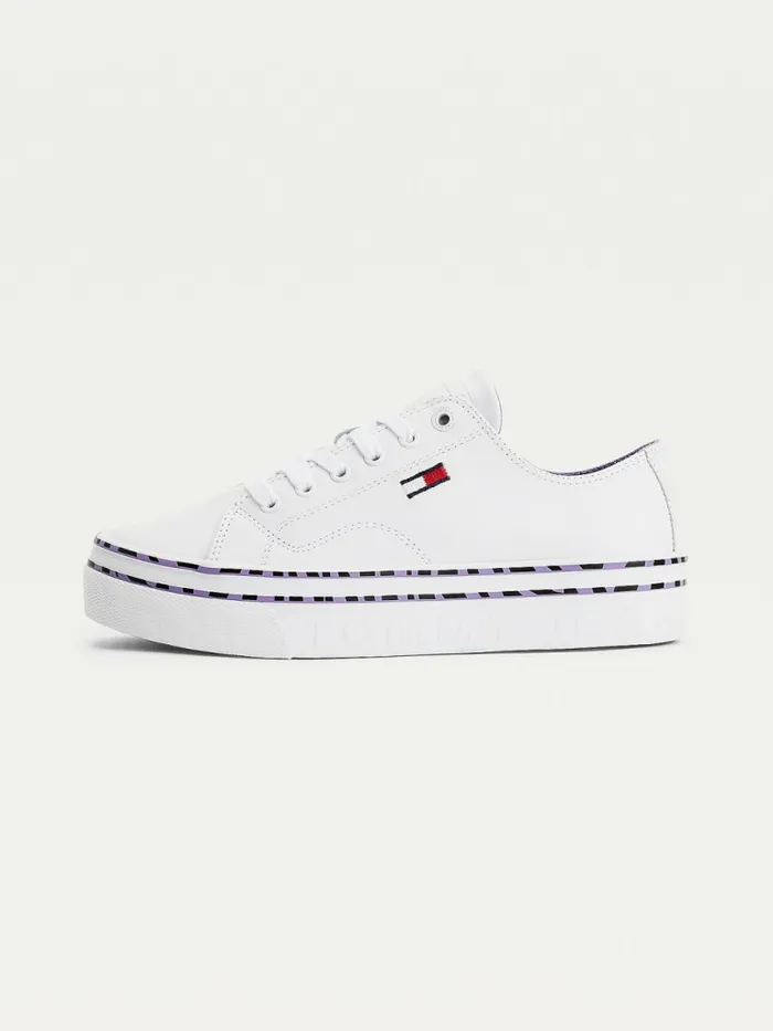 Tommy Hilfiger Zebra Print Platform Trainers White Womens Trainers For Sale
