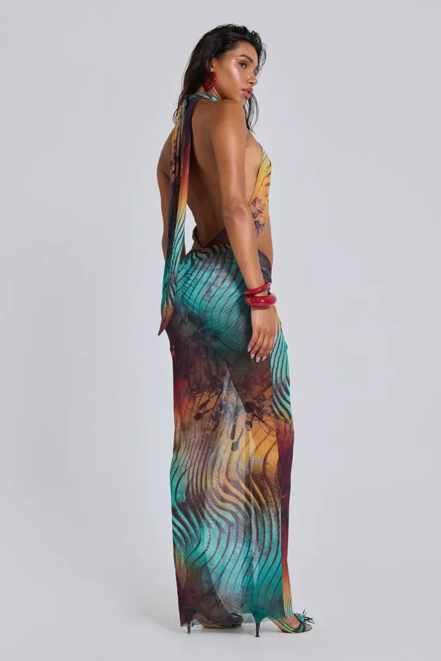 Tops Women Jaded London Akila Knotted Halter Maxi Dress