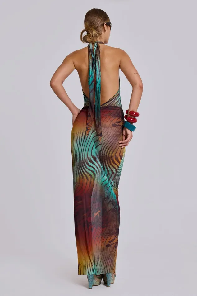 Tops Women Jaded London Akila Knotted Halter Maxi Dress