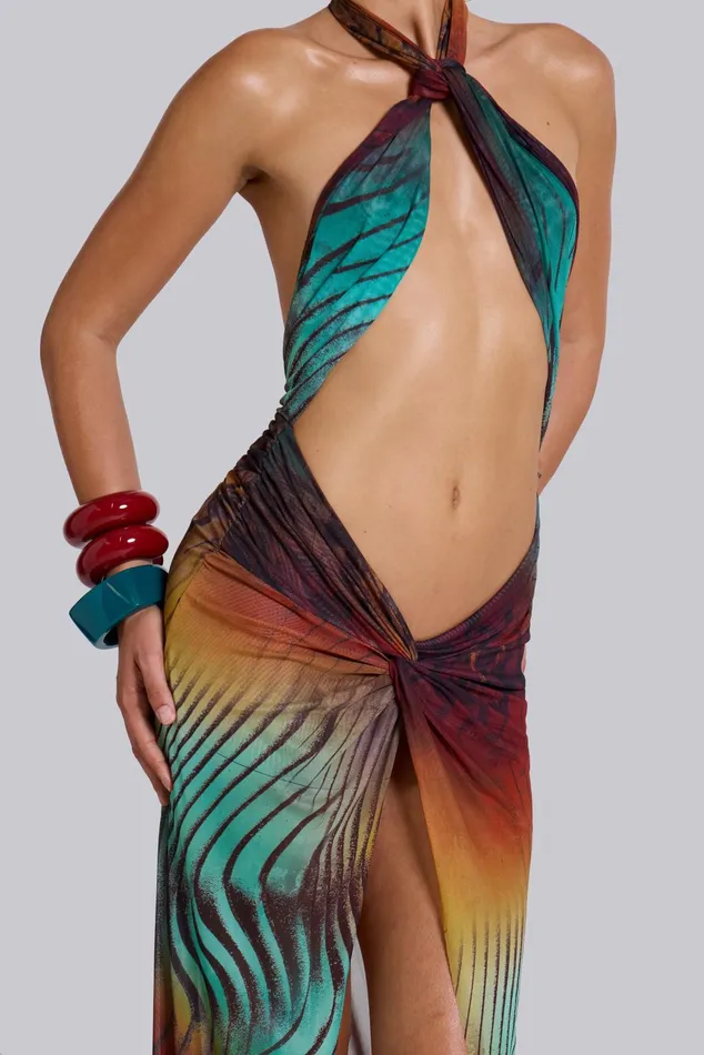 Tops Women Jaded London Akila Knotted Halter Maxi Dress