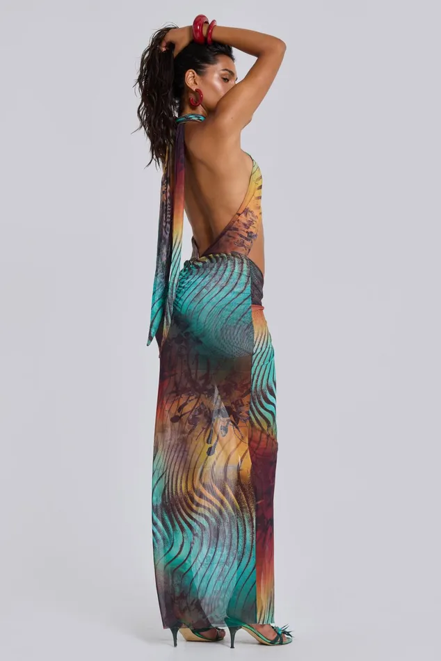 Tops Women Jaded London Akila Knotted Halter Maxi Dress