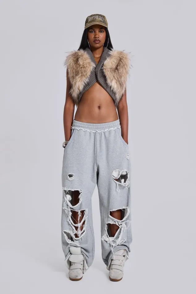 Tops Women Jaded London Distressed Monster Joggers In Loopback