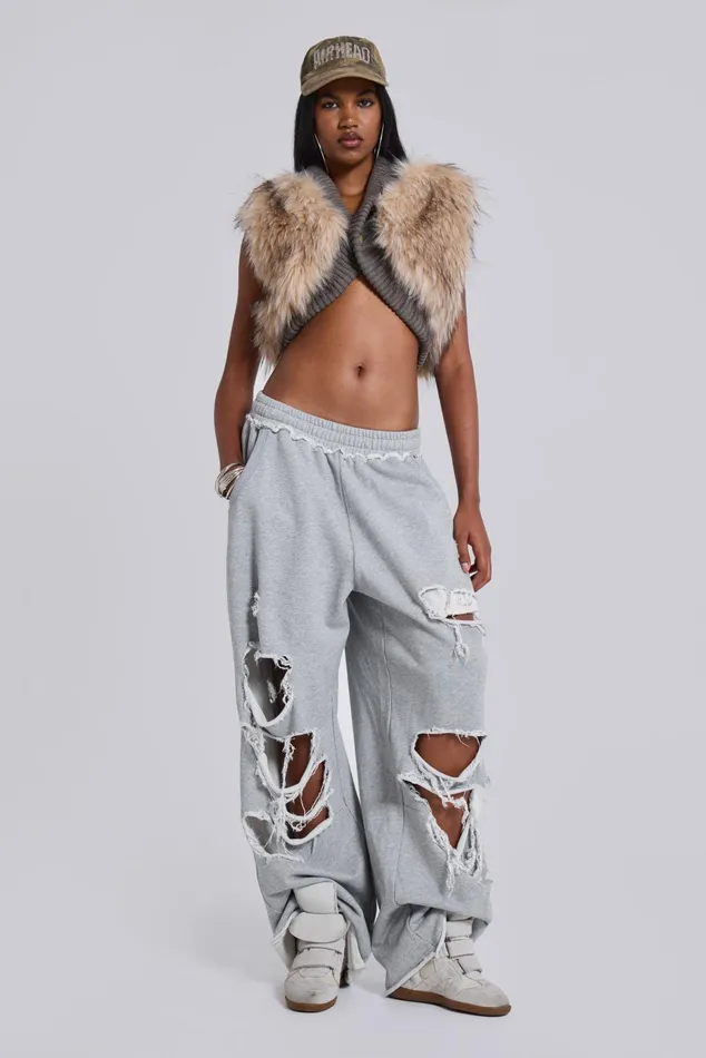 Tops Women Jaded London Distressed Monster Joggers In Loopback