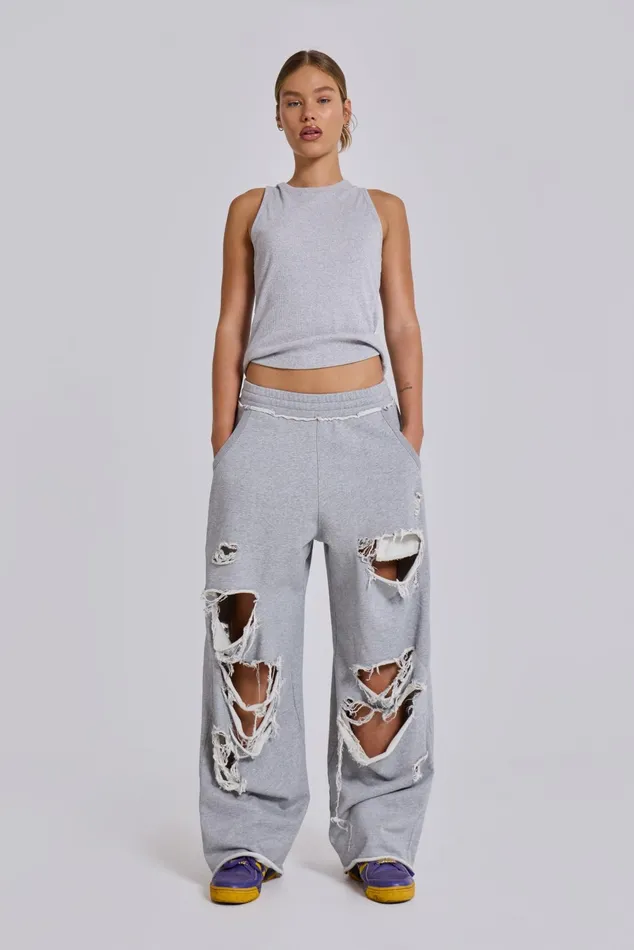 Tops Women Jaded London Distressed Monster Joggers In Loopback