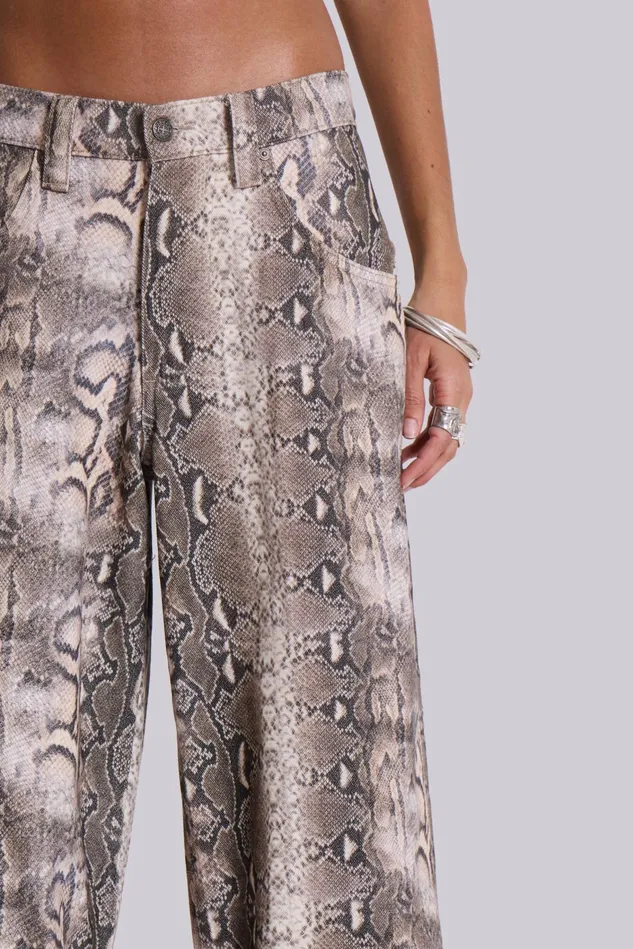 Tops Women Jaded London Shop Boa Snake Print Colossus Jeans