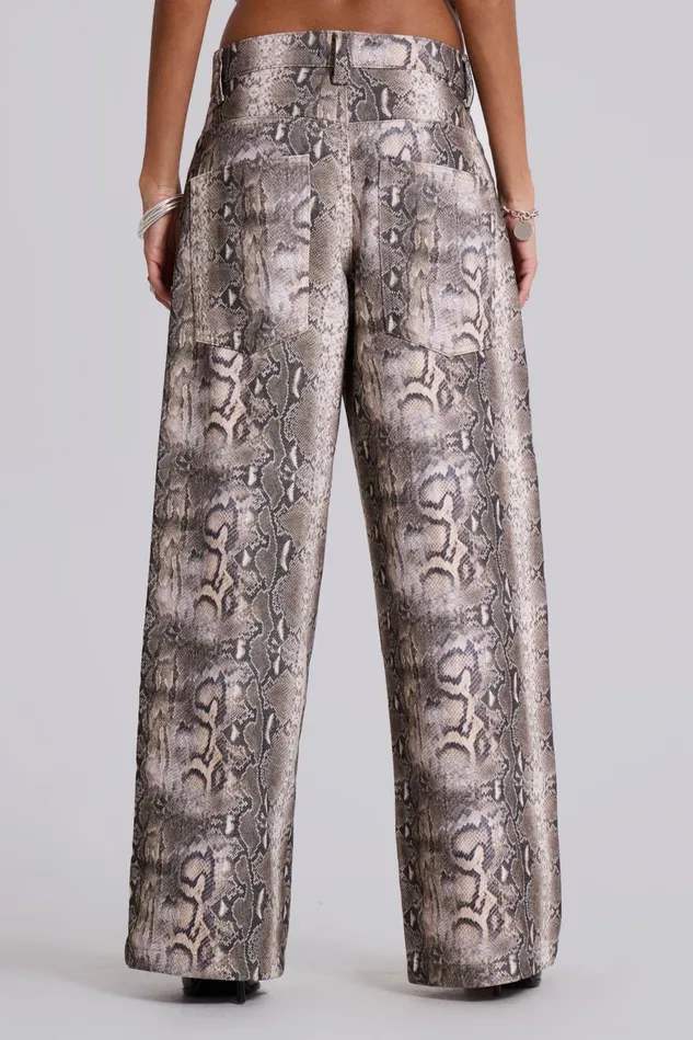 Tops Women Jaded London Shop Boa Snake Print Colossus Jeans