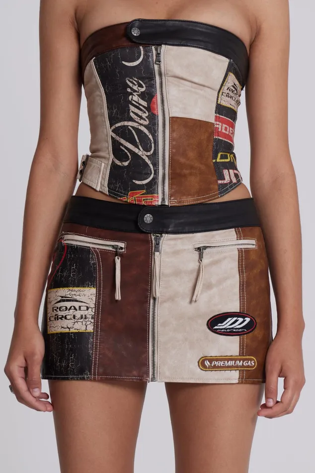Tops Women Jaded London Shop Daytona Vegan Leather Corset Top