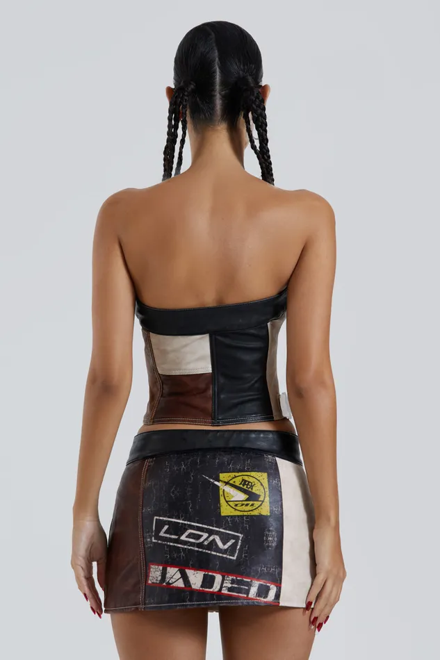 Tops Women Jaded London Shop Daytona Vegan Leather Corset Top