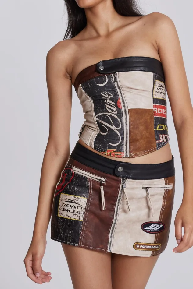 Tops Women Jaded London Shop Daytona Vegan Leather Corset Top