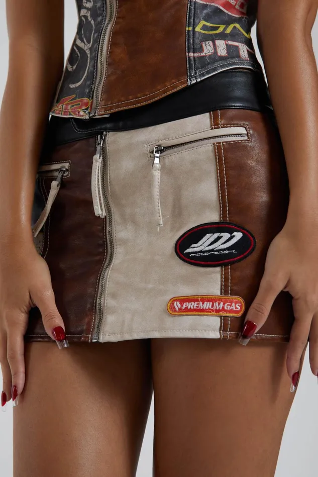 Tops Women Jaded London Shop Daytona Vegan Leather Mini Skirt