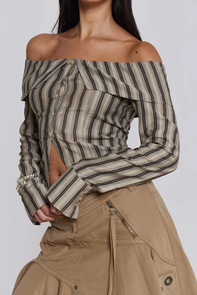 Tops Women Jaded London Shop Emra Off The Shoulder Shirt