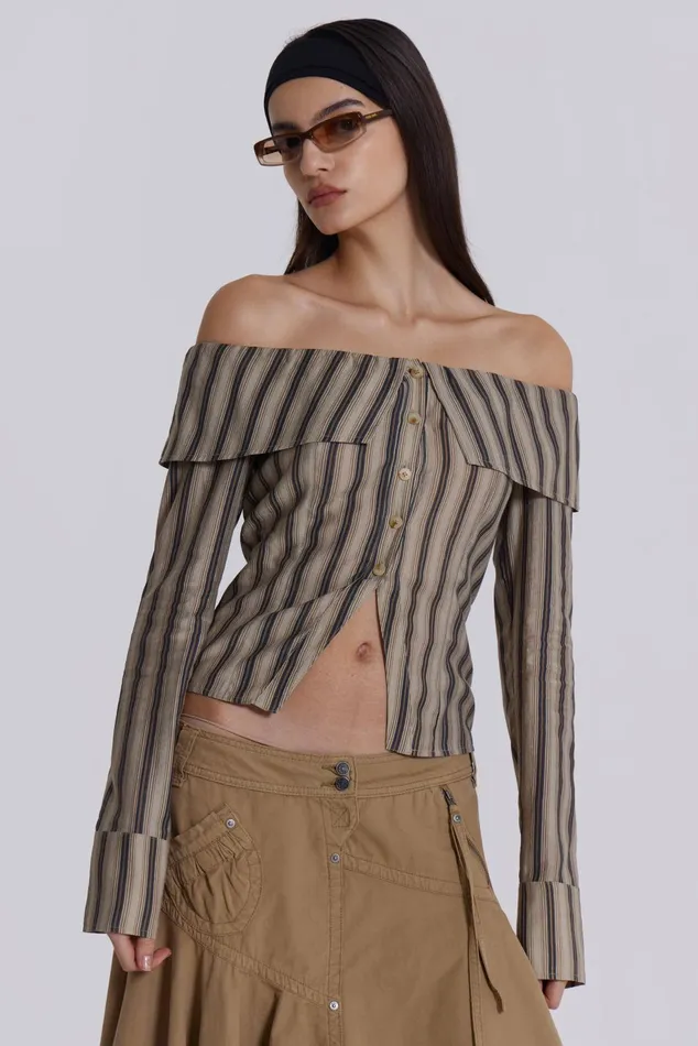 Tops Women Jaded London Shop Emra Off The Shoulder Shirt