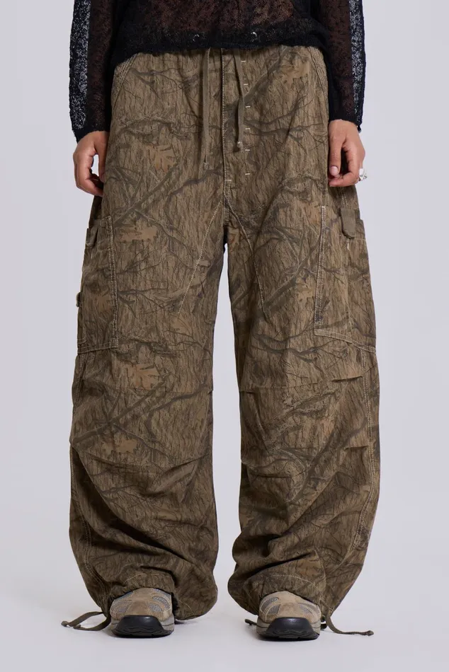 Tops Women Jaded London Shop Forest Camo Parachute Pants
