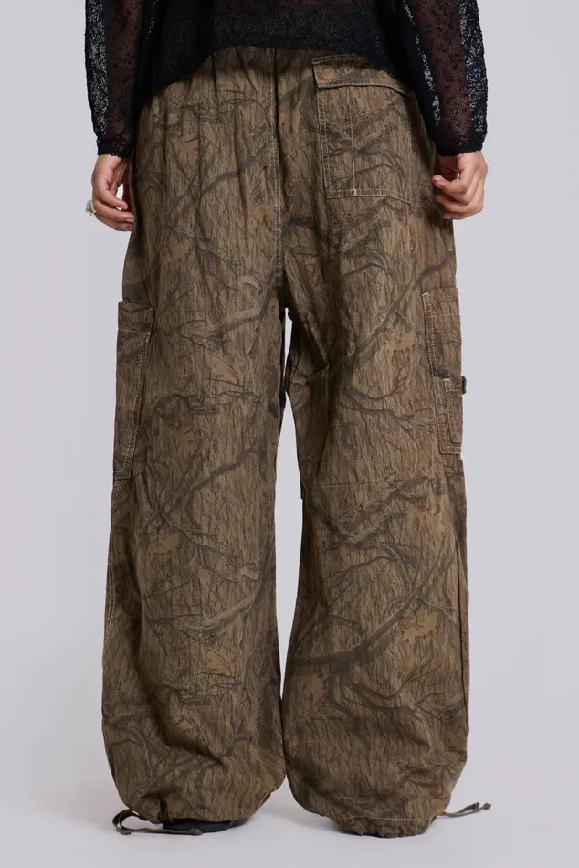 Tops Women Jaded London Shop Forest Camo Parachute Pants