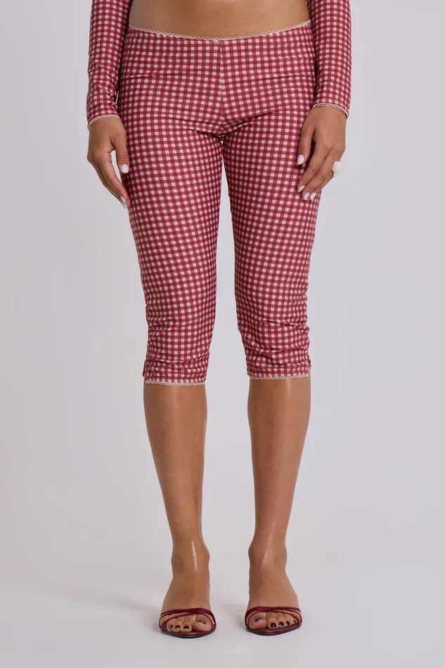 Tops Women Jaded London Shop Freda Gingham Swim Capri Trousers