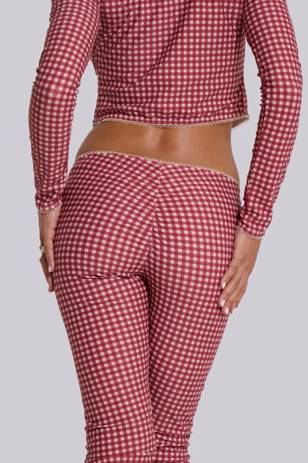 Tops Women Jaded London Shop Freda Gingham Swim Capri Trousers