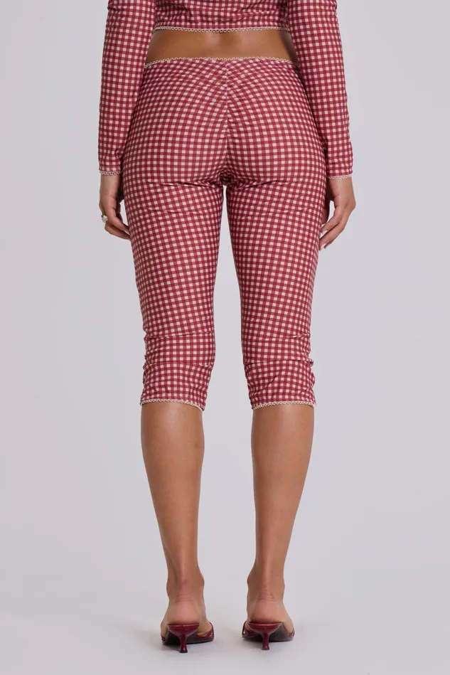 Tops Women Jaded London Shop Freda Gingham Swim Capri Trousers