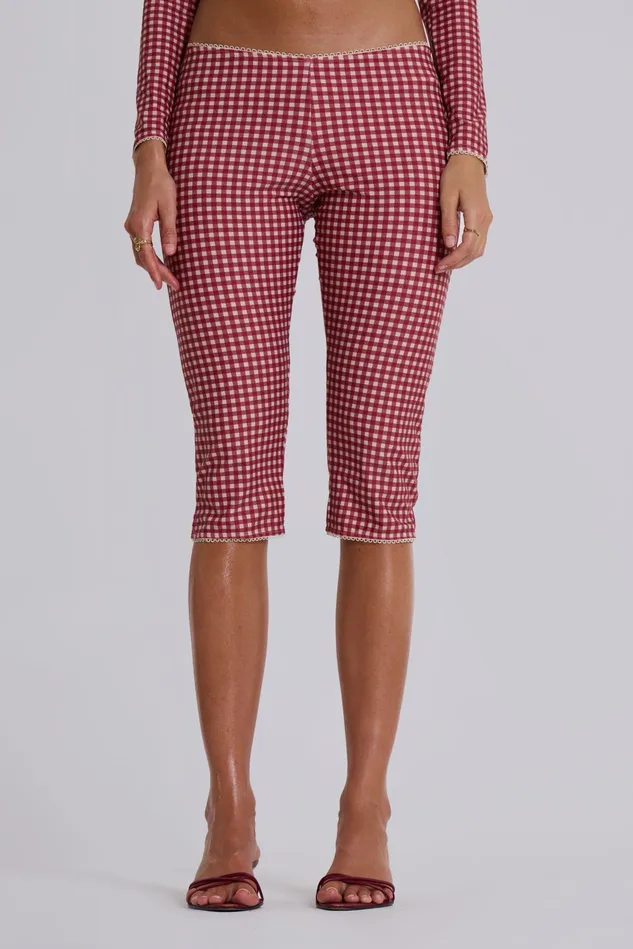 Tops Women Jaded London Shop Freda Gingham Swim Capri Trousers