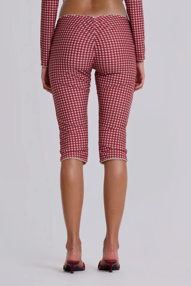 Tops Women Jaded London Shop Freda Gingham Swim Capri Trousers
