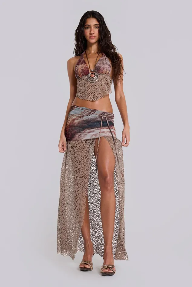Tops Women Jaded London Shop Kumina Layered Maxi Skirt