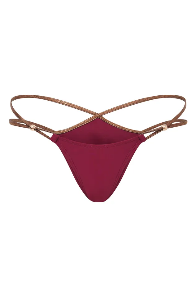 Tops Women Jaded London Shop Luna Metallic Micro Bikini Bottoms