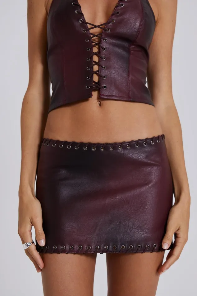 Tops Women Jaded London Shop Lynx Faux Leather Mini Skirt