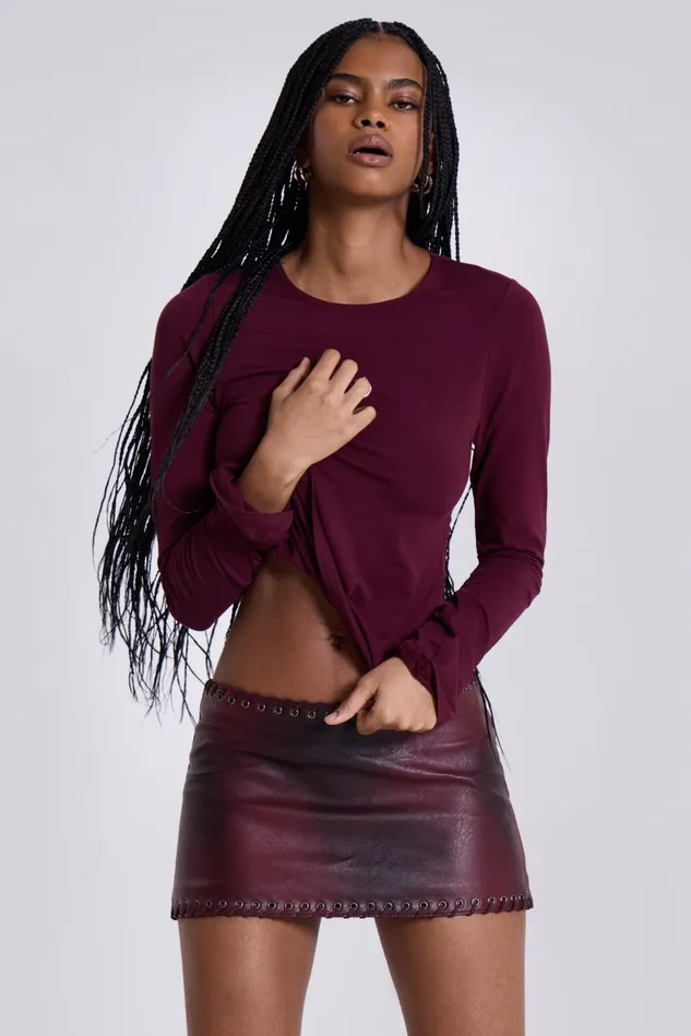 Tops Women Jaded London Shop Lynx Faux Leather Mini Skirt