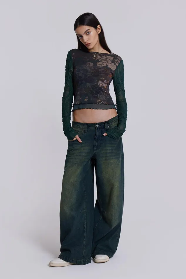 Tops Women Jaded London Shop Sandblast Blue Wash Colossus Jeans