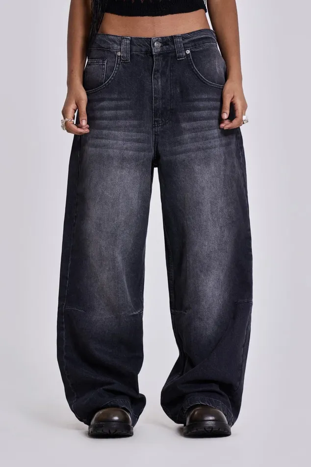 Tops Women Jaded London Shop Washed Black Colossus Jeans