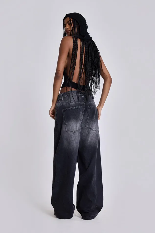 Tops Women Jaded London Shop Washed Black Colossus Jeans