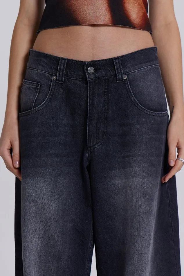 Tops Women Jaded London Shop Washed Black Colossus Jeans