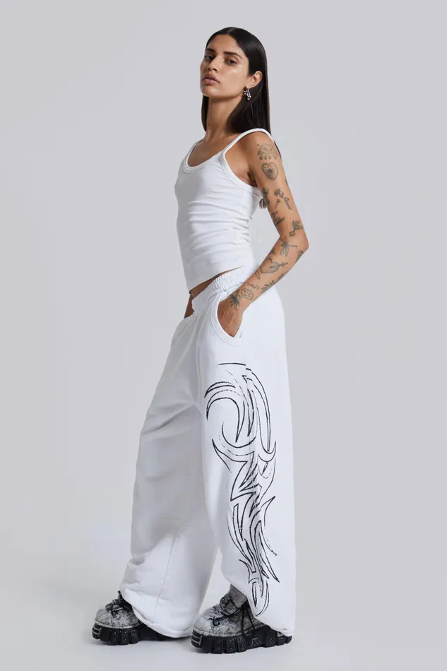 Tops Women Jaded London White Blade Joggers