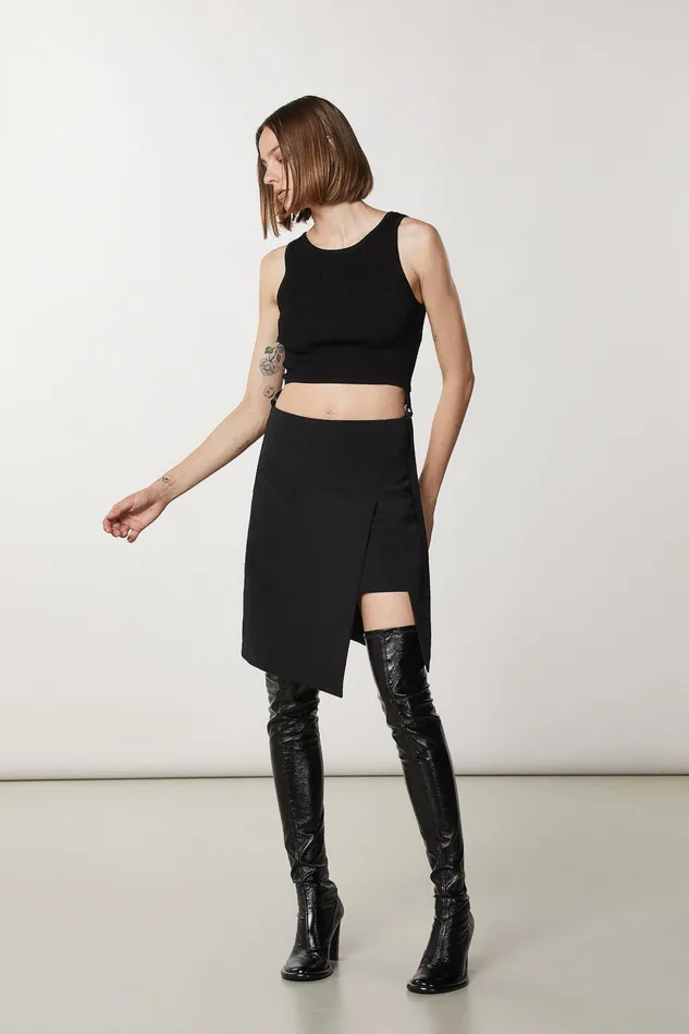 Tops Women Patrizia Pepe Slim Bodysuit With Laces Nero