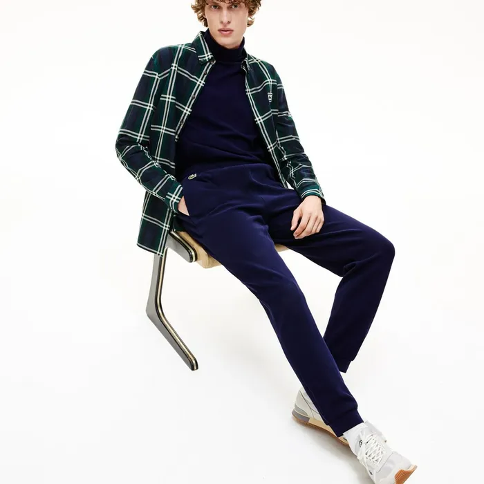 Tracksuits Lacoste Mens Elasticized Waistband Piqu Fleece Sweatpants Navy Blue Near Me