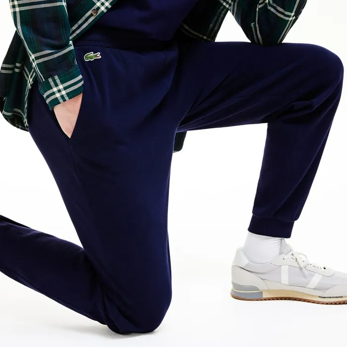 Tracksuits Lacoste Mens Elasticized Waistband Piqu Fleece Sweatpants Navy Blue Near Me
