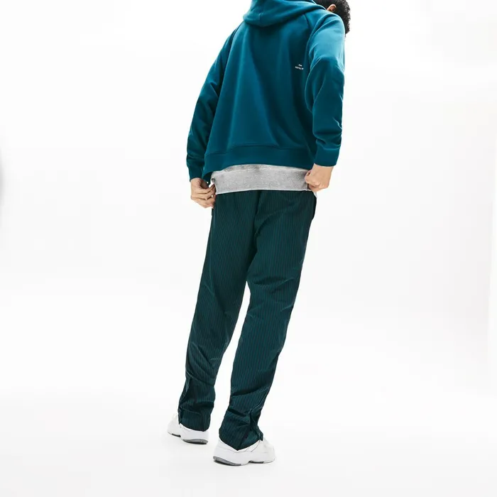 Tracksuits Lacoste Mens LIVE Lightweight Striped Track Pants BlackGreen Popular