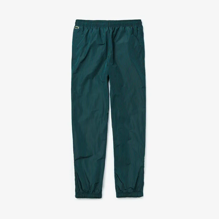 Tracksuits Lacoste Mens LIVE Lightweight Striped Track Pants BlackGreen Popular
