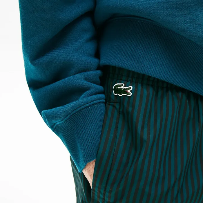 Tracksuits Lacoste Mens LIVE Lightweight Striped Track Pants BlackGreen Popular