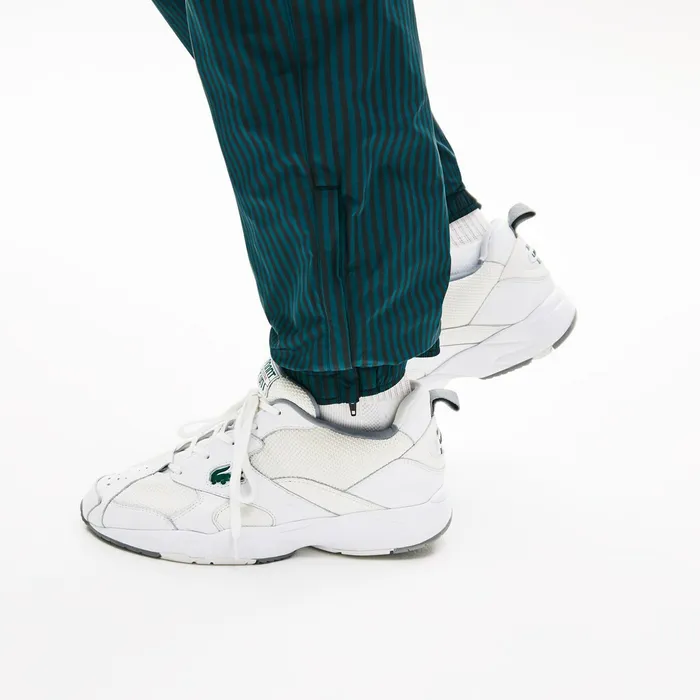 Tracksuits Lacoste Mens LIVE Lightweight Striped Track Pants BlackGreen Popular