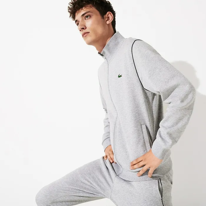 Tracksuits Lacoste Mens SPORT Standup Neck Fleece Tracksuit Grey ChineBlack Online Tracksuits Lacoste Mens SPORT Standup Neck Fleece Tracksuit Grey ChineBlack Online