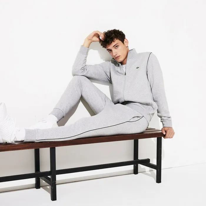Tracksuits Lacoste Mens SPORT Standup Neck Fleece Tracksuit Grey ChineBlack Online