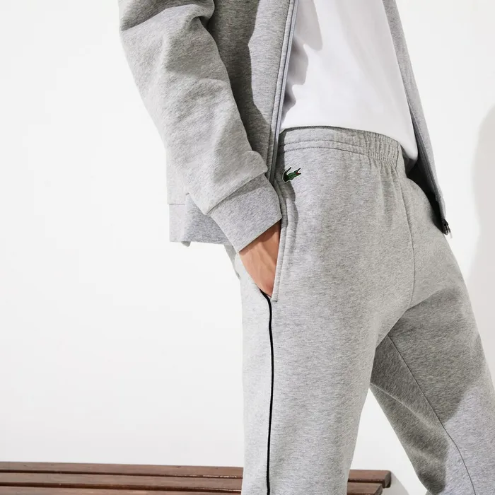 Tracksuits Lacoste Mens SPORT Standup Neck Fleece Tracksuit Grey ChineBlack Online