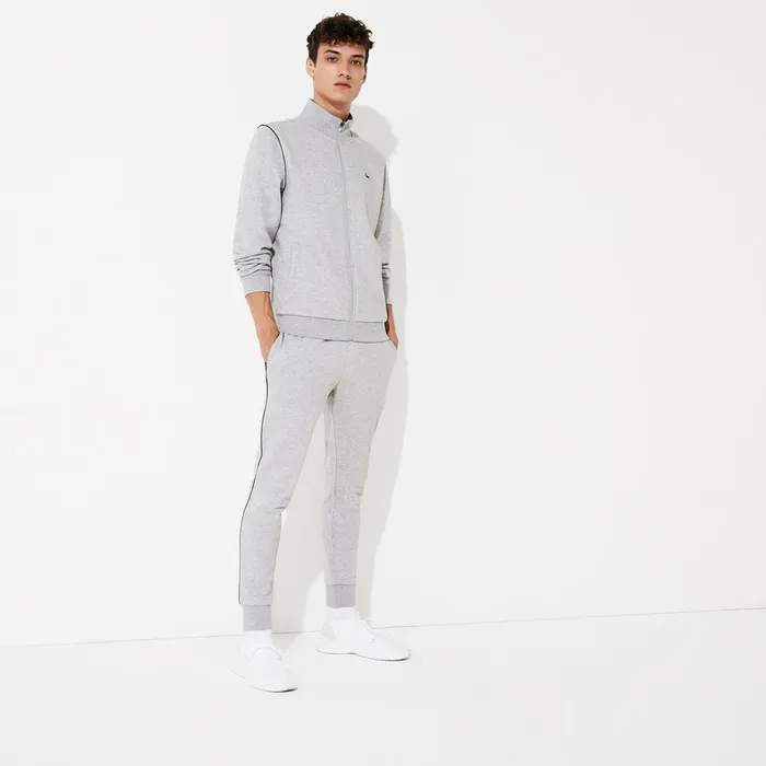 Tracksuits Lacoste Mens SPORT Standup Neck Fleece Tracksuit Grey ChineBlack Online