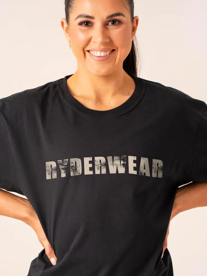 Training TShirt 8211 Black Women Ryderwear Tops