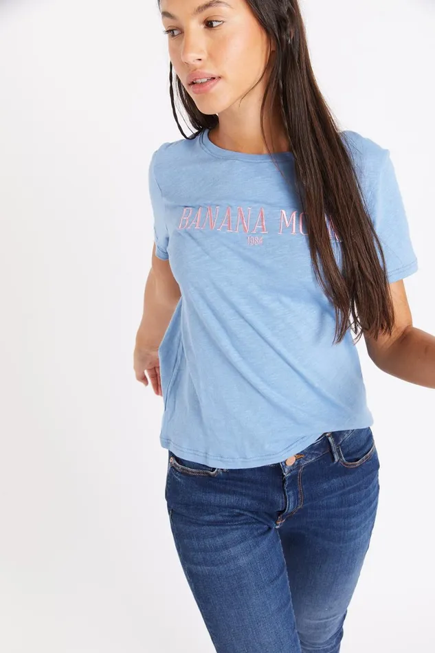 Tshirt Blue 8211 SLIPPY SEACOCO Blue Women Banana Moon Tops and Tshirts Tshirt Blue 8211 SLIPPY SEACOCO Blue Women Banana Moon Tops and Tshirts